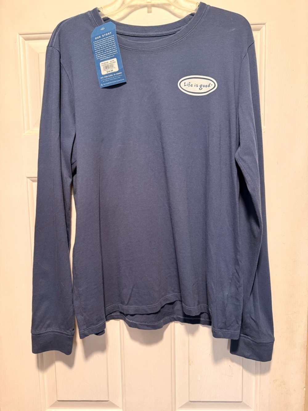 Vintage Life is Good Long-Sleeve Tee - Slate Blue